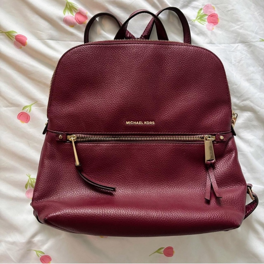 Michael Kors Rhea Medium Pebbled Slim Backpack